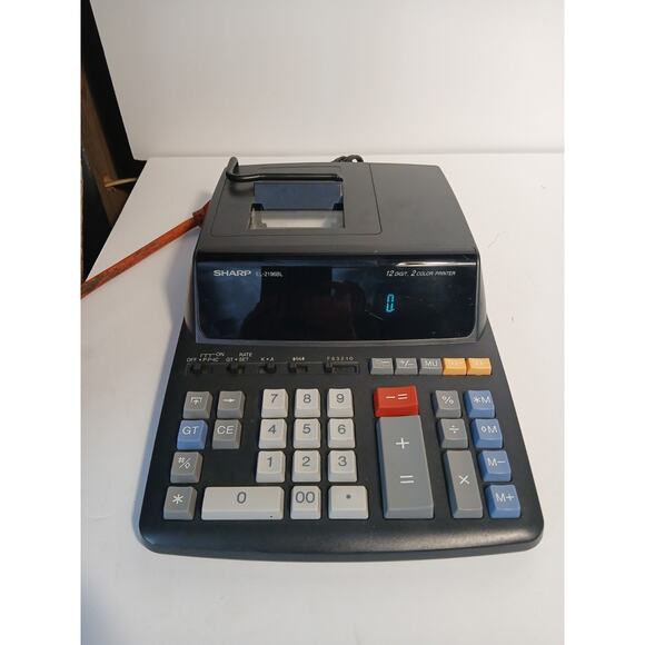 Sharp EL-2196BL Printing Calculator 12-Digit 2-Color Display Desktop Office... - Picture 1 of 6